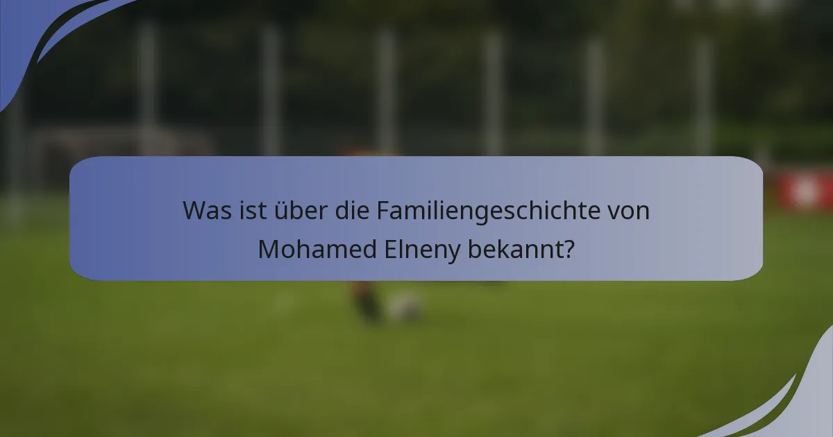 Was ist über die Familiengeschichte von Mohamed Elneny bekannt?