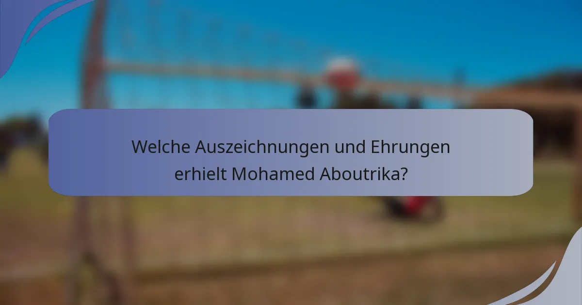 Welche Auszeichnungen und Ehrungen erhielt Mohamed Aboutrika?