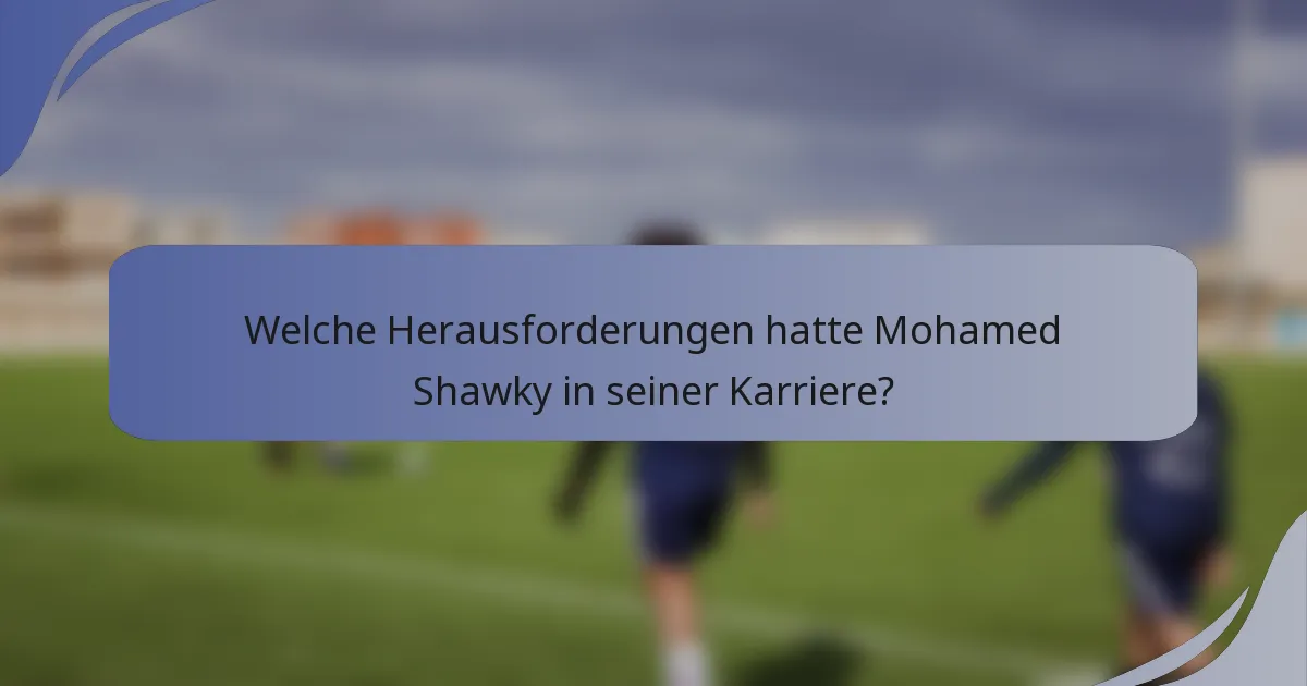 Welche Herausforderungen hatte Mohamed Shawky in seiner Karriere?