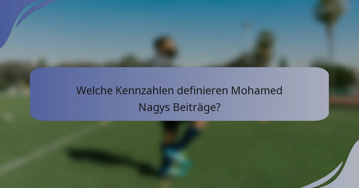 Welche Kennzahlen definieren Mohamed Nagys Beiträge?